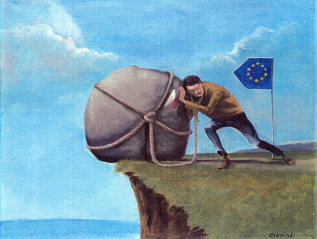 Cartoon by Graniak on Poland's accession to the EU (2004)