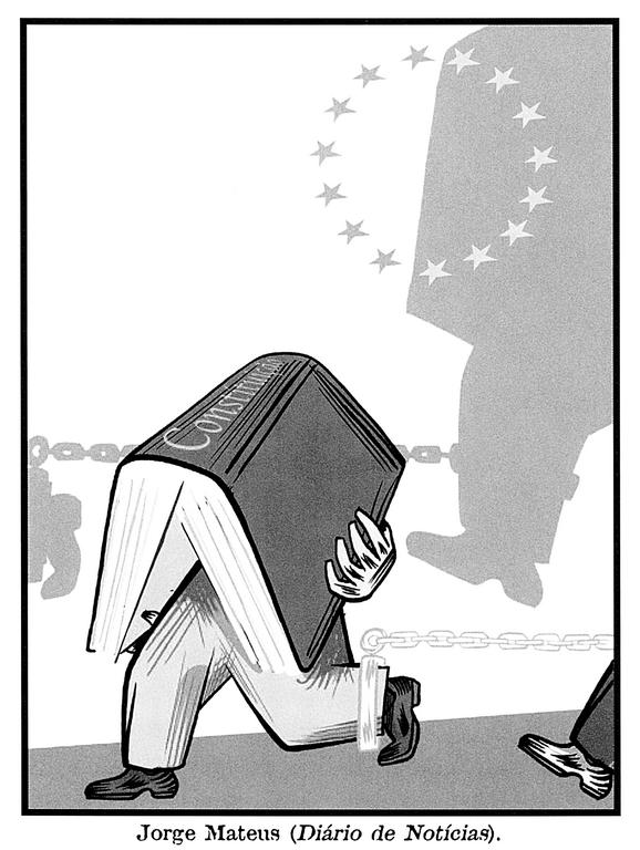 Caricature de Jorge Mateus sur la Constitution européenne