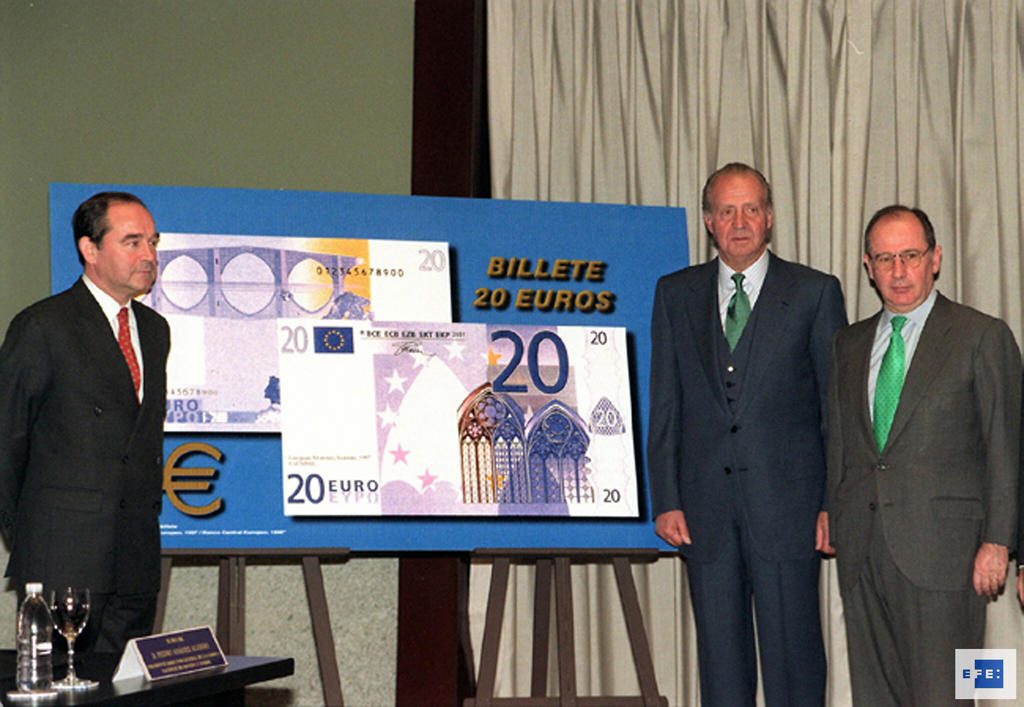 Lanzamiento de la impresión de los billetes de euro (Madrid, 9 de diciembre de 1999)