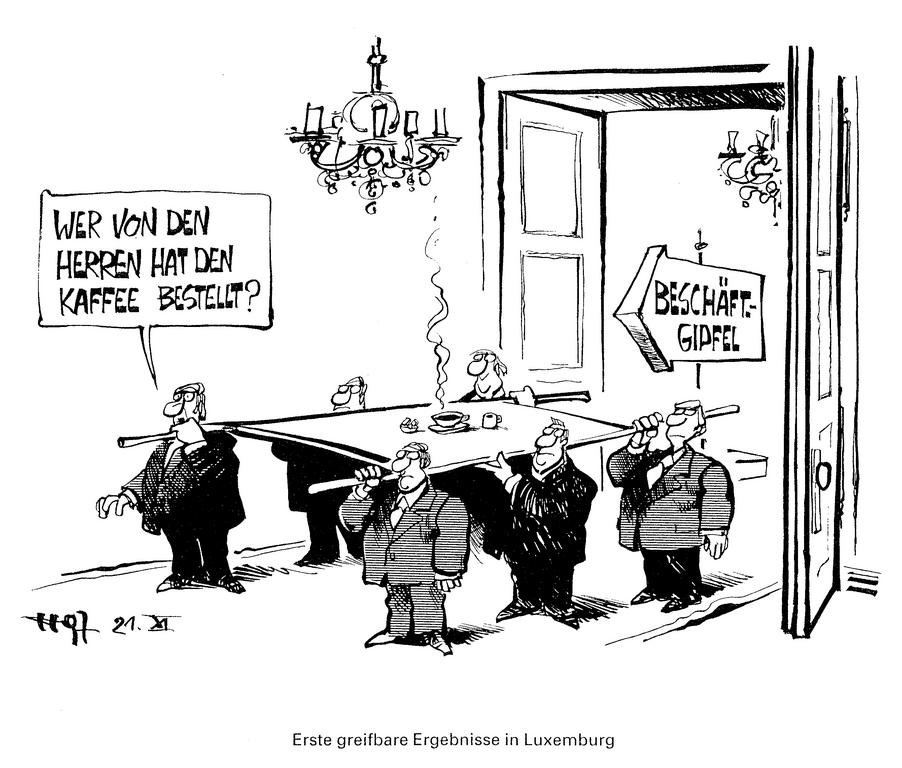 Cartoon by Haitzinger on the Luxembourg European Council (21 November 1997)