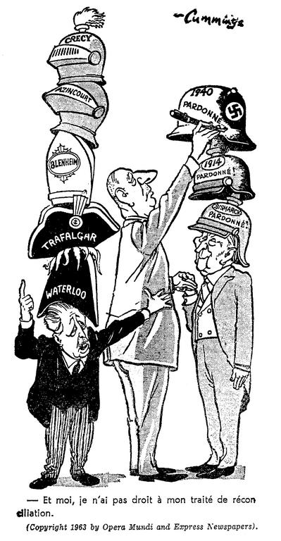 Karikatur von Cummings über den deutsch-französischen Freundschaftsvertrag (7. Februar 1963)
