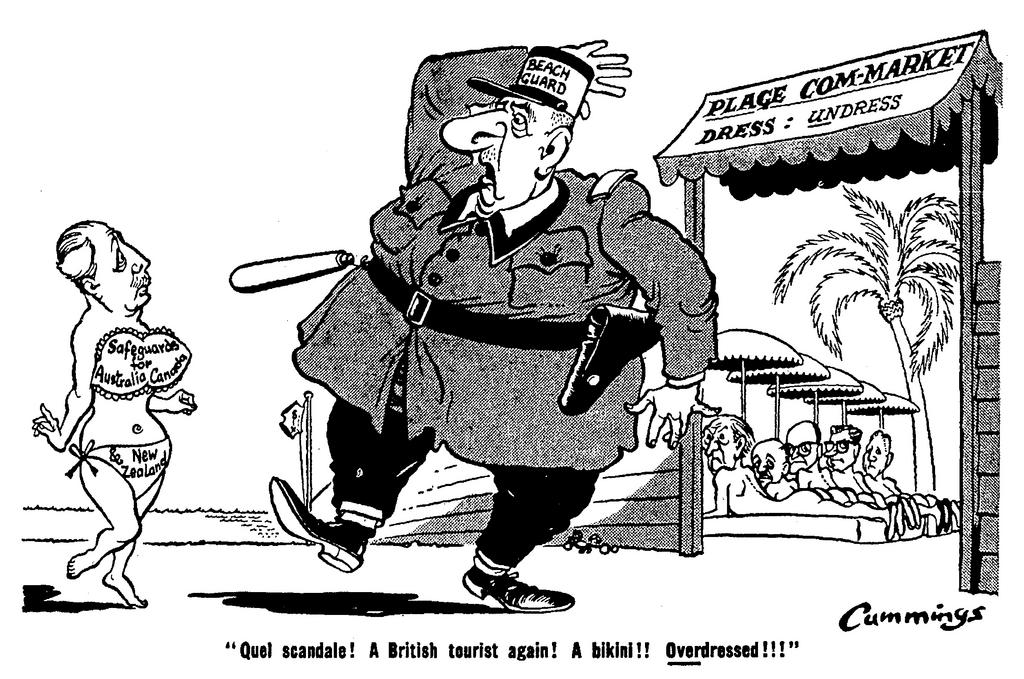 Cartoon by Cummings on the negotiations on British accession (10 August 1962)
