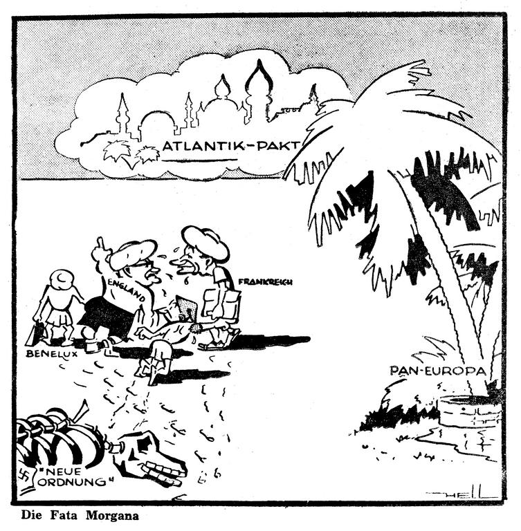 Caricature sur la création d'un pacte atlantique (25 février 1949)