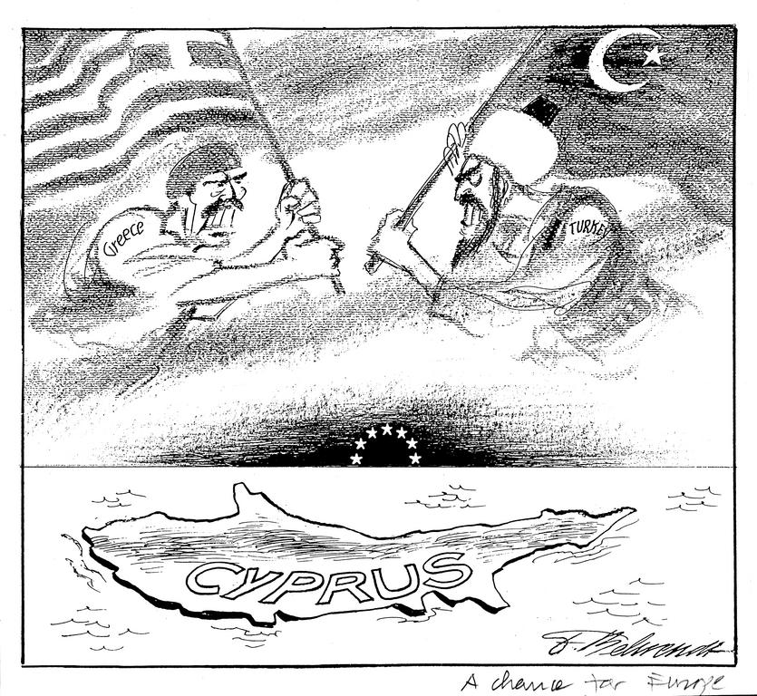 Caricature de Behrendt sur la question chypriote 
