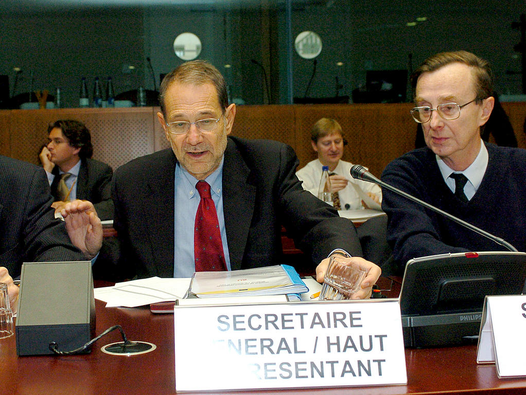 Javier Solana et Pierre de Boissieu (Bruxelles, 2 novembre 2004)