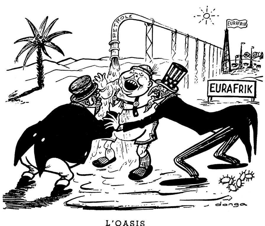 Karikatur von Donga zu Eurafrika (28. März 1957)