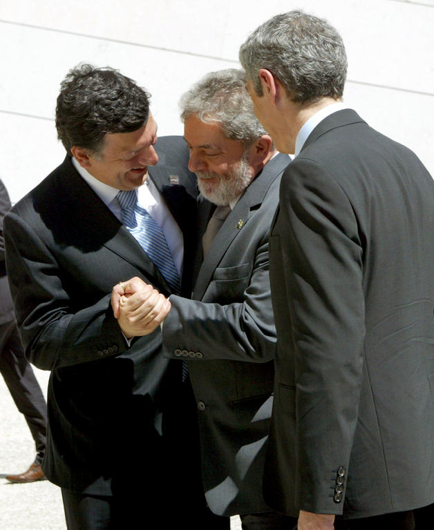 José Manuel Barroso, Lula da Silva and José Sócrates (Lisbon, 4 July 2007)