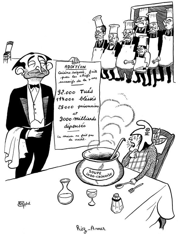 Cartoon by Pinatel on the Indo-China War (1954)