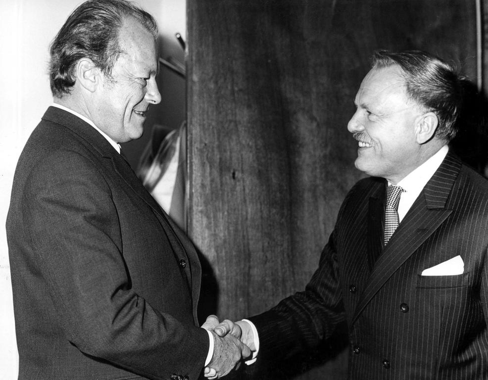 Willy Brandt und Cornelis Berkouwer (Straßburg, 1973)