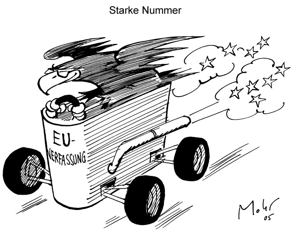 Cartoon by Mohr on the ratification of the Constitutional Treaty in Germany (16 May 2005)