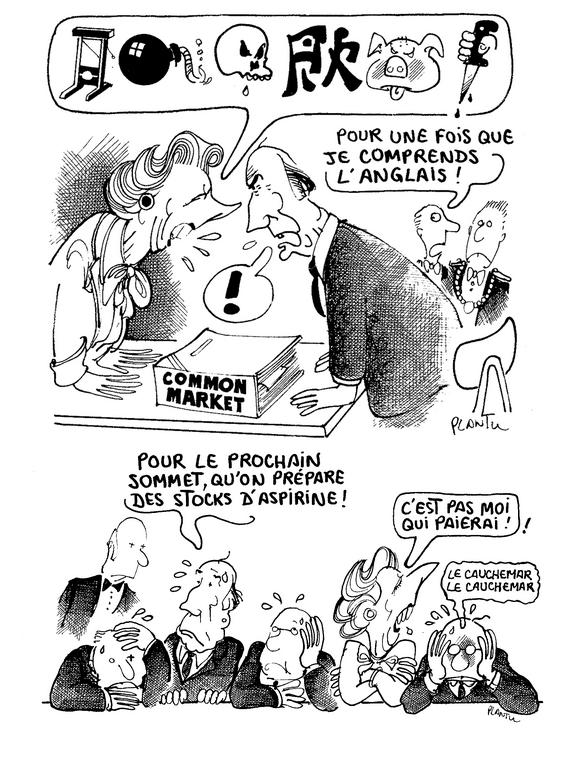Caricature de Plantu sur les Conseils européens (1984)