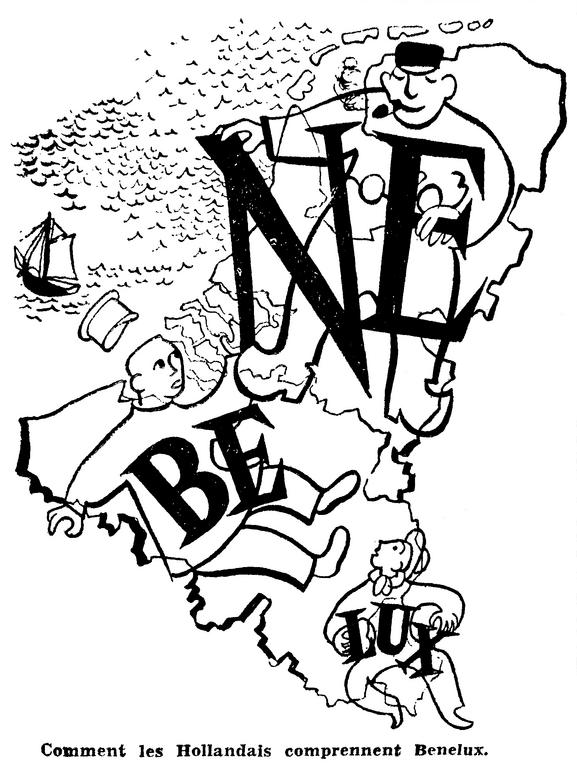 Caricature sur les enjeux du Benelux (29 mai 1949)