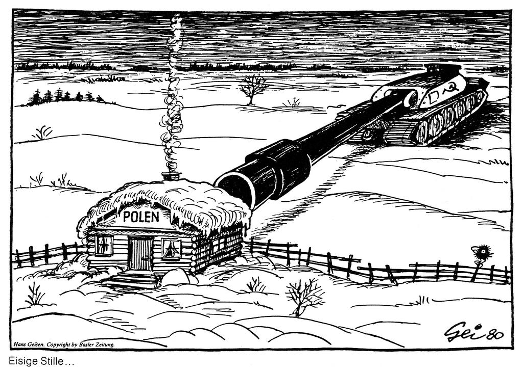 Cartoon by Geisen on Moscow’s attitude towards Poland (1980)