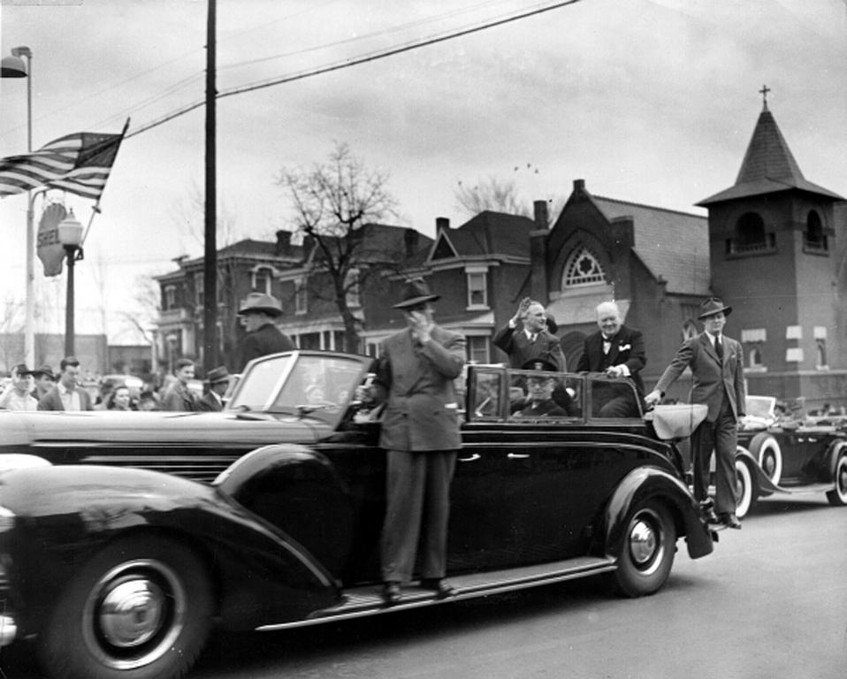 Harry Truman et Winston Churchill en route pour Fulton (5 mars 1946)