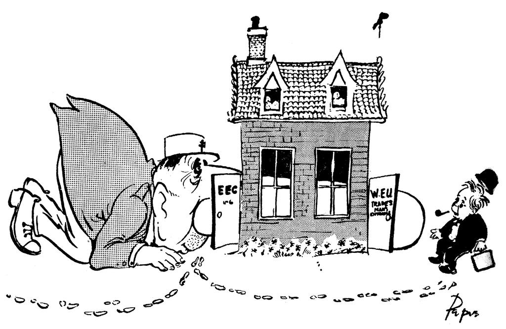 Cartoon by Papas on WEU and the United Kingdom’s application for accession to the European Communities (18 February 1969)
