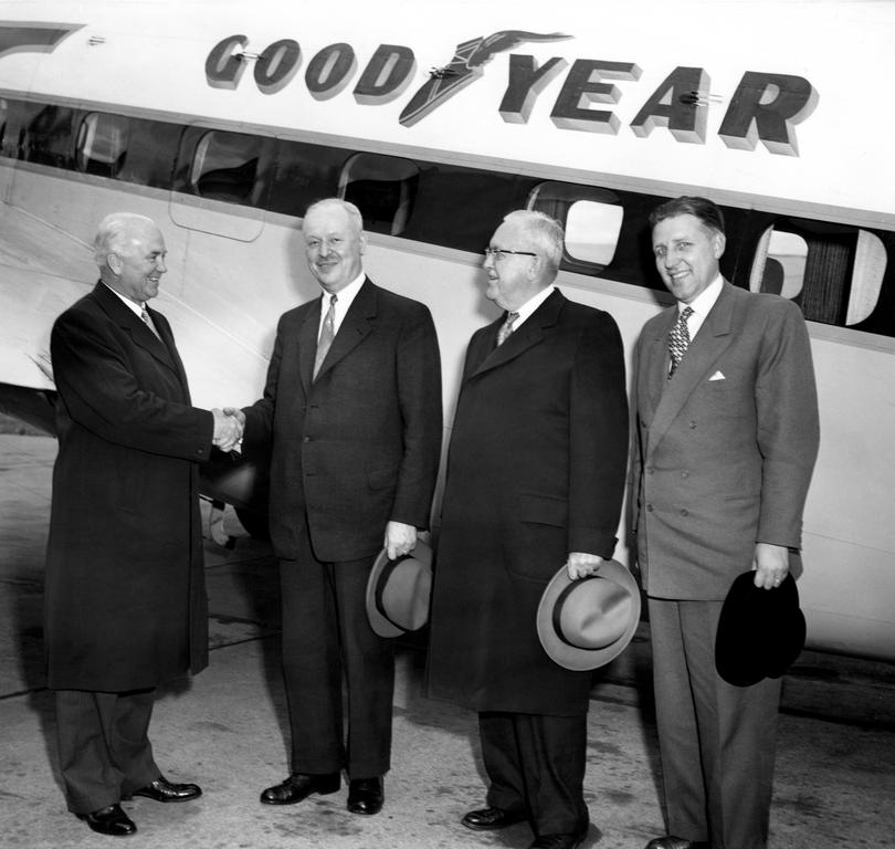 Visit by Pierre Dupong and Pierre Werner to the headquarters of Goodyear (Akron, September 1953)