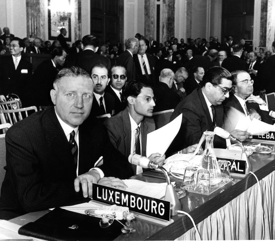 Pierre Werner anlässlich der Jahresversammlung der Gouverneure des IWF (Wien, 1961)