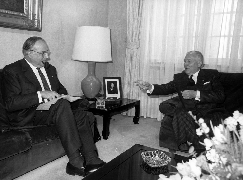 Pierre Werner und Helmut Kohl (Luxemburg, 20. Januar 1984) (I)