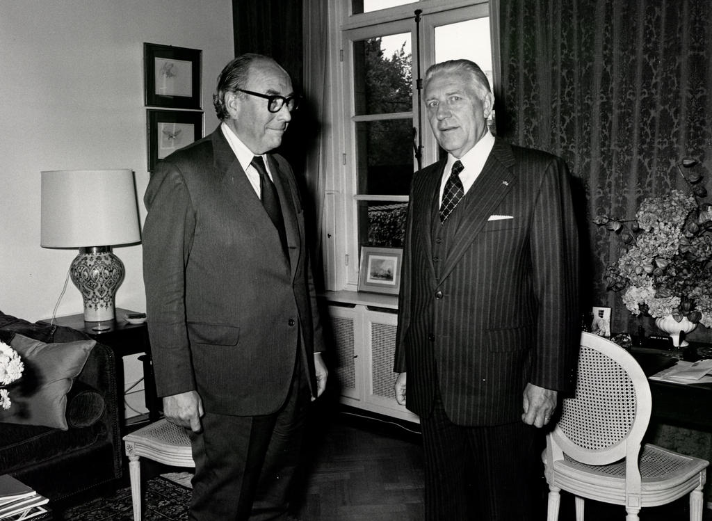 Pierre Werner et Roy Jenkins (Luxembourg, 10 octobre 1979)