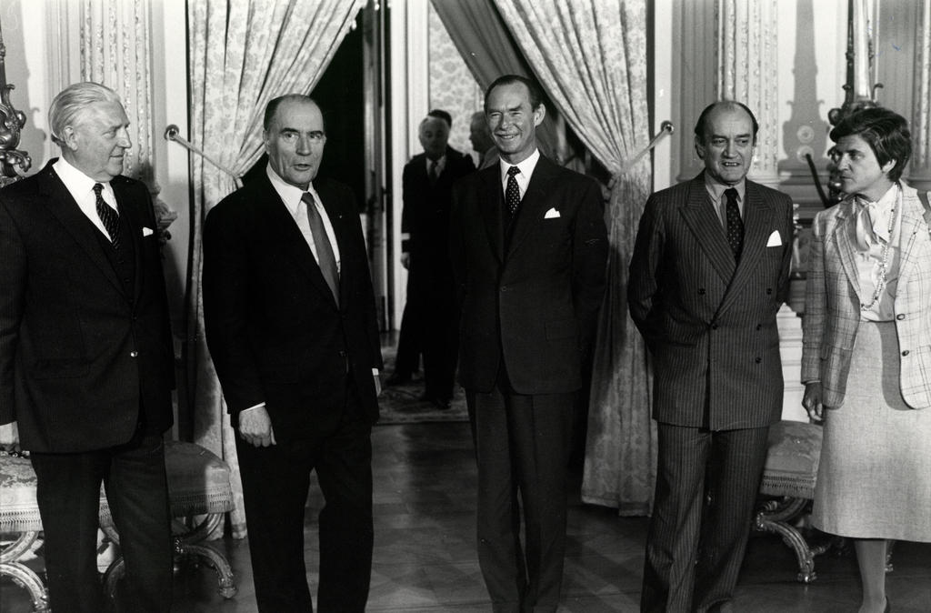 Le Grand-Duc Jean et Pierre Werner avec François Mitterrand (Luxembourg, 29 et 30 juin 1981) (I)