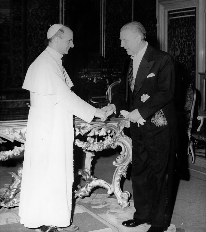 Pierre Werner en audience chez le pape Paul VI (Vatican) 