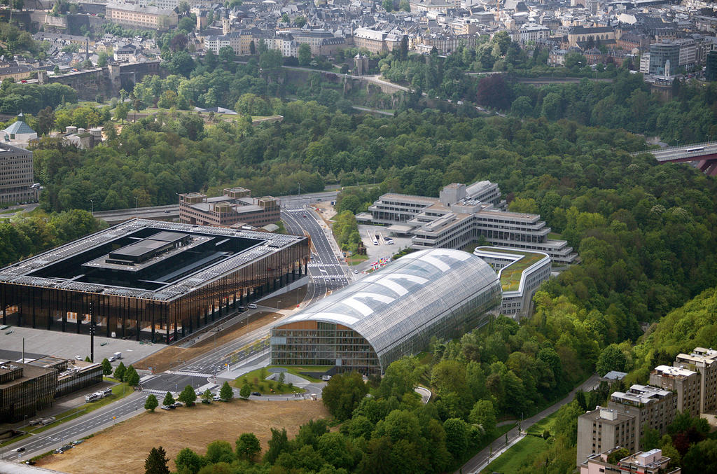 Aerial view of the buildings of the European Investment Bank (2008)