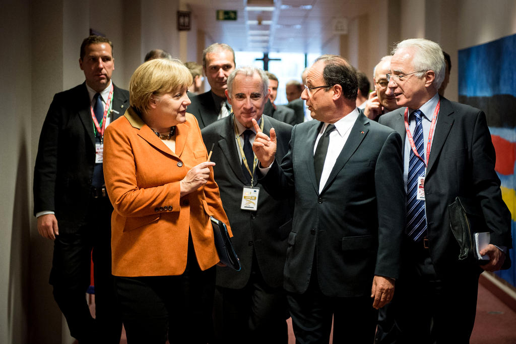 Angela Merkel and François Hollande at the European Council in Brussels (18 October 2012)