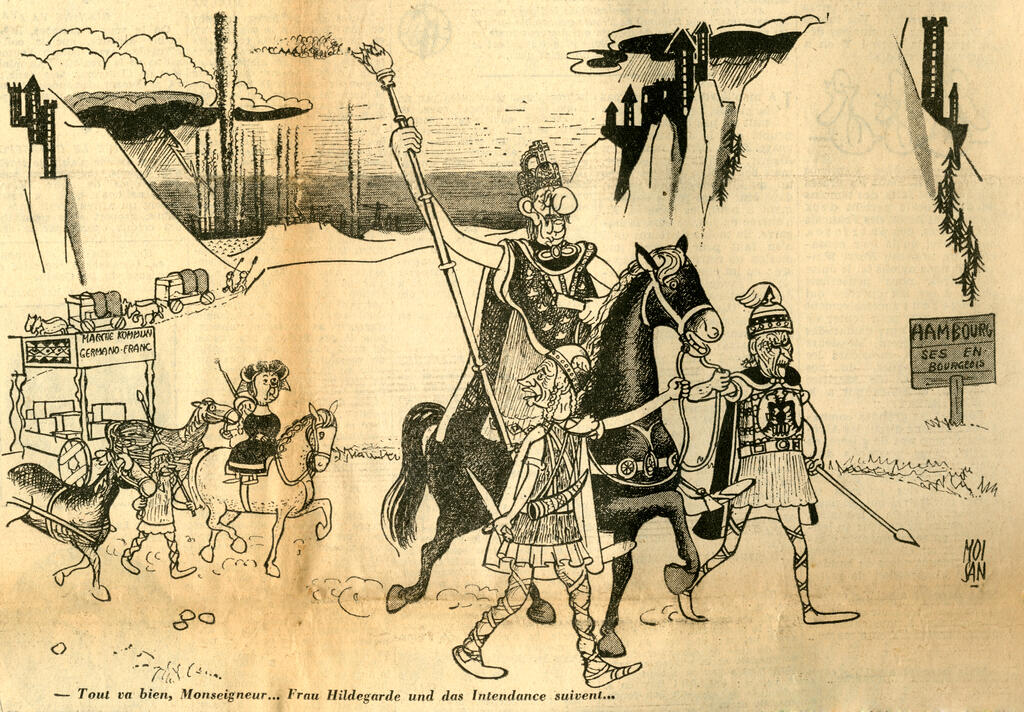 Karikatur von Moisan zur Reise von General de Gaulle in die BRD (5. September 1962)