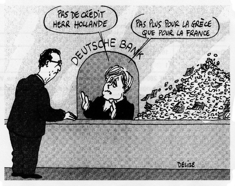 Karikatur von Delize zur Schuldenkrise in der Eurozone (16. Mai 2012)