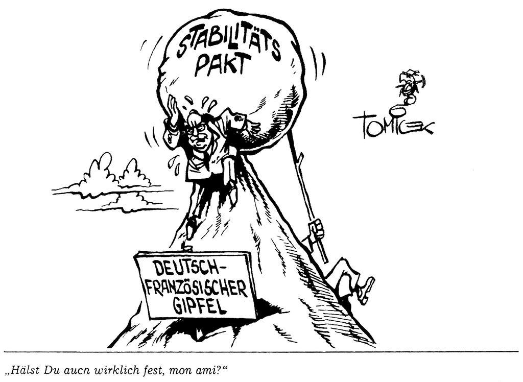 Caricature de Tomicek sur le pacte de stabilité (14 juin 1997)