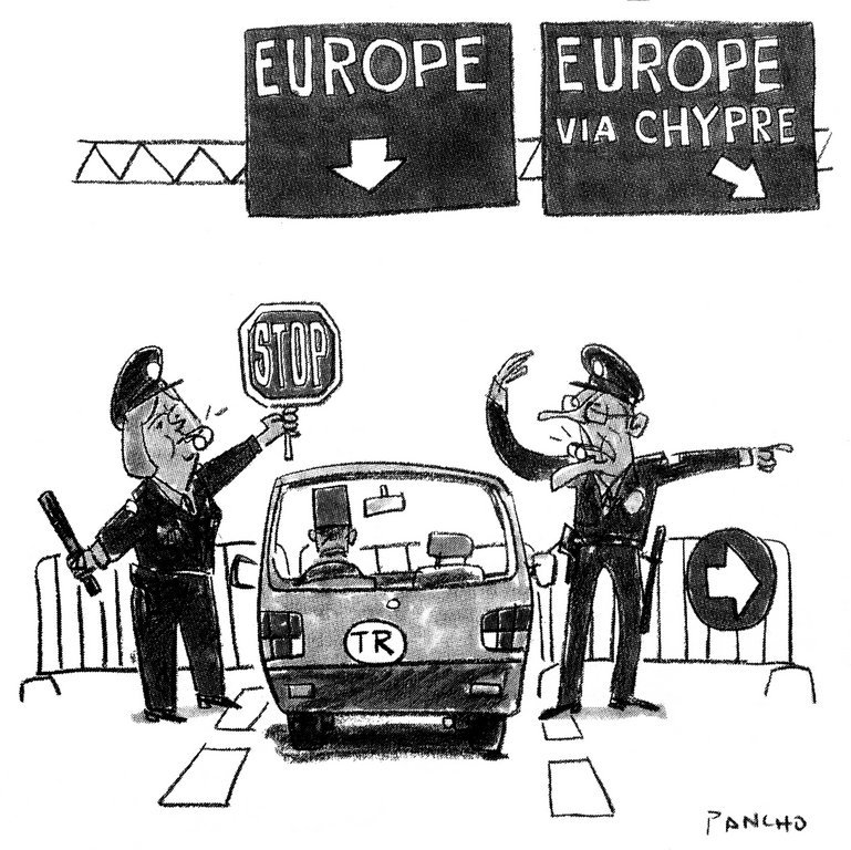 Karikatur von Pancho über den Beitritt der Türkei zur EU (6. Dezember 2005)