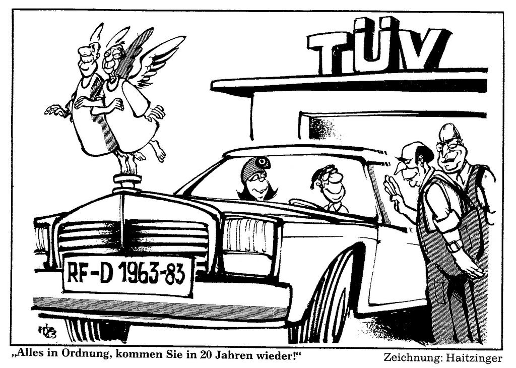 Cartoon by Haitzinger on the 20th anniversary of the Élysée Treaty (20 January 1983)