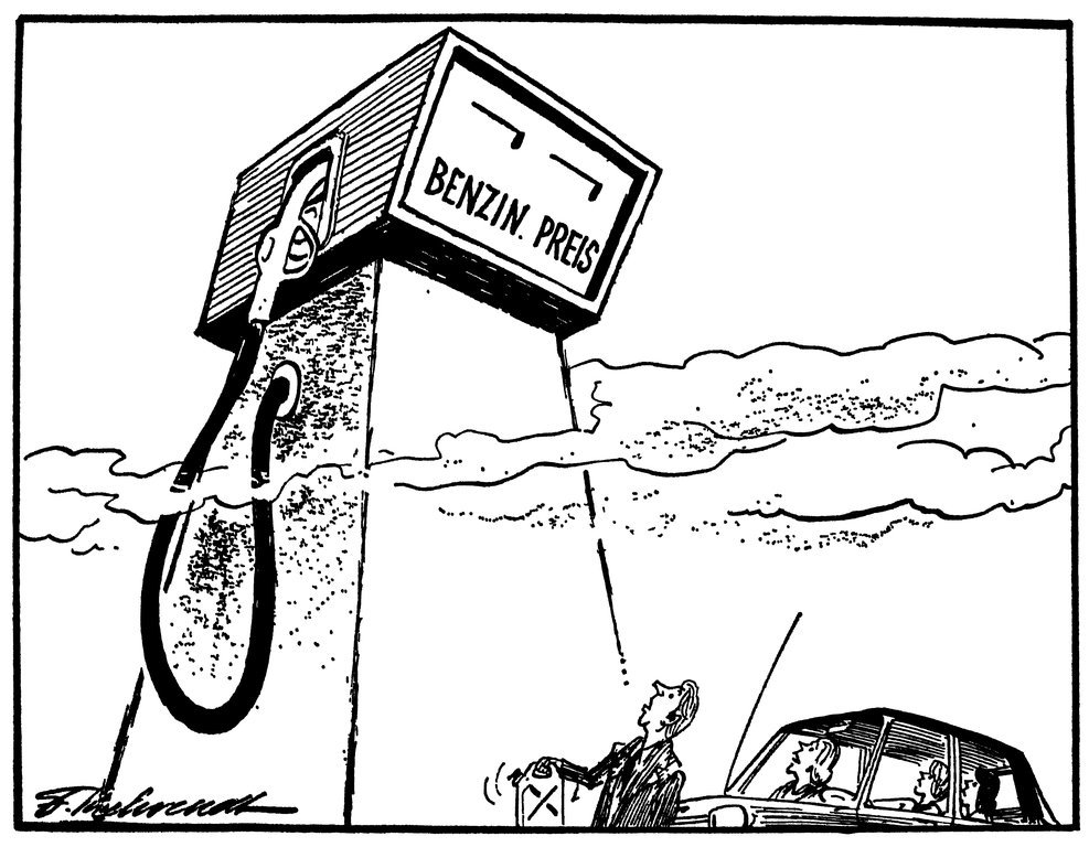 Cartoon by Behrendt on the impact of the second oil shock (3 February 1981)