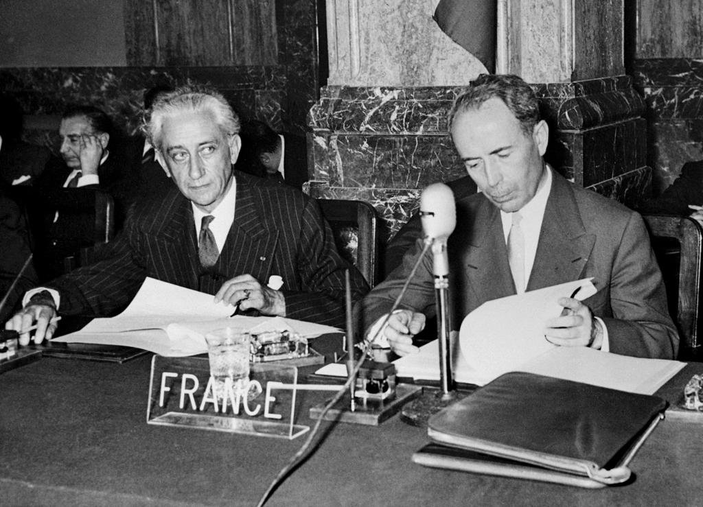 The French delegation at the Messina Conference (Messina, 1 June 1955)