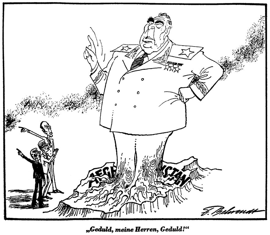 Cartoon by Behrendt on the Soviet invasion of Afghanistan (11 July 1980)
